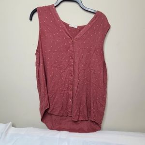 Maurices Pink polka dot top XL